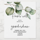 Het Groomsman-verzoek is mijn Groomsman-groom.. Wijn Etiket (Enkel label)