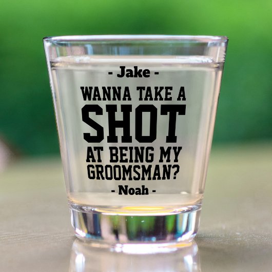 Het Groomsman-voorstel Funny Wedding Drink Idee ne Shot Glas