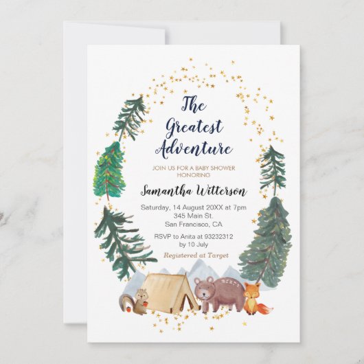 Het grootste avonturenbos Baby shower Kaart (Voorkant)