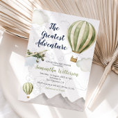 Het grootste avontuur Hot Air Ballon Sage Green Kaart