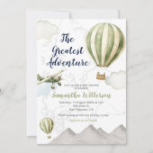Het grootste avontuur Hot Air Ballon Sage Green Kaart (Voorkant)