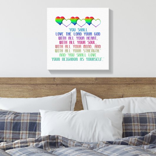 Het grootste gebod canvas afdruk (Insitu (Slaapkamer))