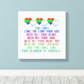 Het grootste gebod canvas afdruk (Insitu (Houten vloer))