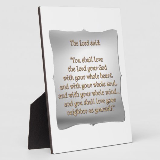 Het grootste gebod fotoplaat (Zijkant)