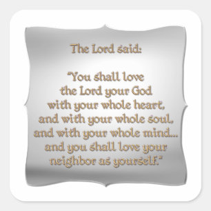 Het grootste gebod vierkante sticker