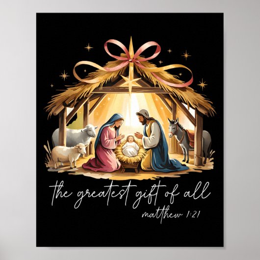 Het Grootste Geschenk Aller Kerstmis Jezus Christe Poster (Voorkant)
