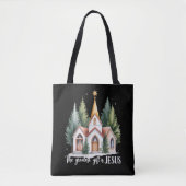 Het Grootste Geschenk is Jezus Kerstmis Kerk Chris Tote Bag (Voorkant)