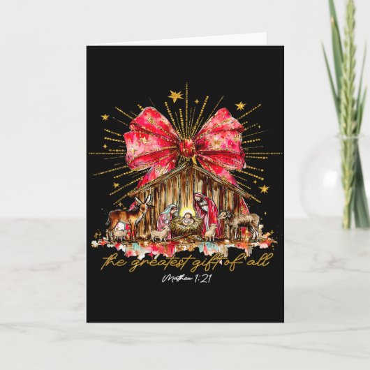 Het Grootste Geschenk Van Alle Geboorte Scene Chri Kaart (Voorkant)