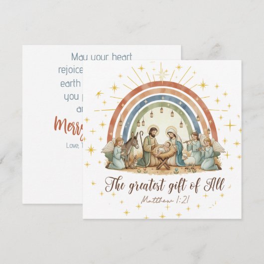 Het Grootste Geschenk van Alle Kerstkaart met Gebo (Voorkant / Achterkant)