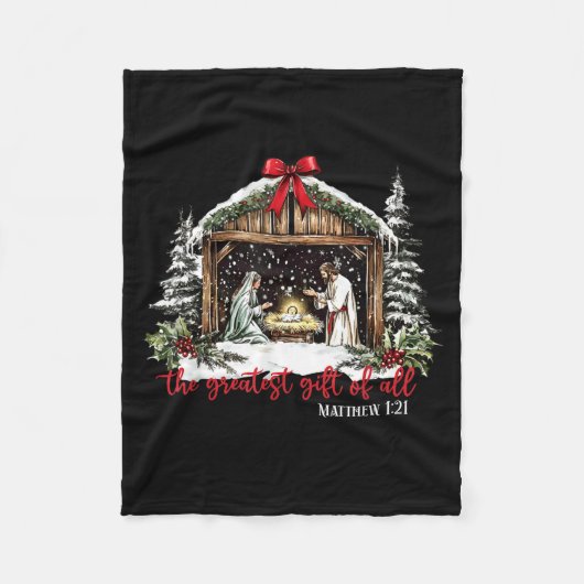 Het Grootste Geschenk Van Alles Jezus Baby Christe Fleece Deken (Voorkant)