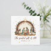 Het Grootste Geschenk van Alles” Kerstkaart met Ke (Staand voorkant)