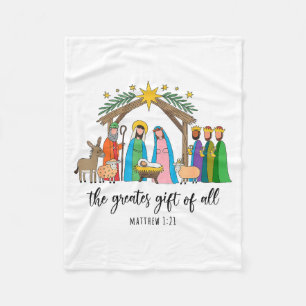 Het Grootste Geschenk Voor Alle Kerst Nativiteit J Fleece Deken