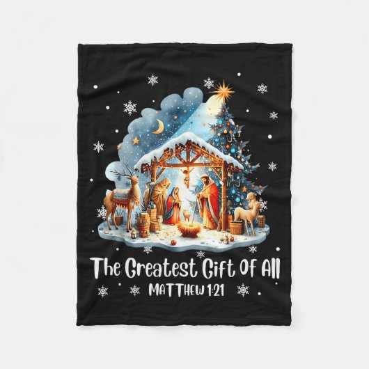 Het Grootste Geschenk Voor Alle Kerst Nativiteit J Fleece Deken (Voorkant)