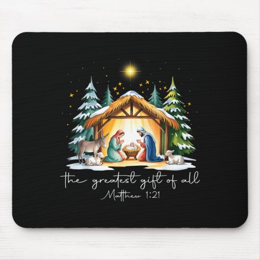 Het Grootste Geschenk Voor Alle Kerststal Jezus Muismat (Voorkant)