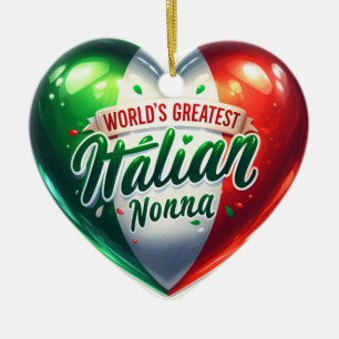 Het grootste Italiaanse nonna-hart ter wereld Keramisch Ornament