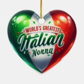 Het grootste Italiaanse nonna-hart ter wereld Keramisch Ornament (Achterkant)