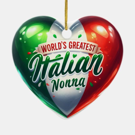 Het grootste Italiaanse nonna-hart ter wereld Keramisch Ornament (Achterkant)