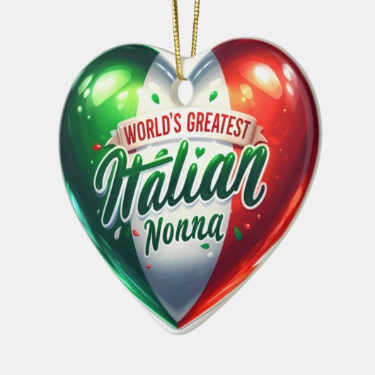 Het grootste Italiaanse nonna-hart ter wereld Keramisch Ornament (Links)