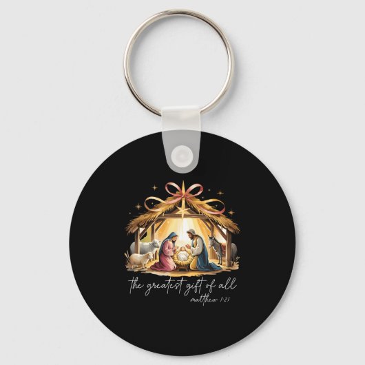 Het Grootste Kerstgeschenk Van Jezus Christus Sleutelhanger (Voorkant)