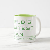 Het grootste Man ter wereld - Zoon, echtgenoot, va Tweekleurige Koffiemok (Voorkant rechts)