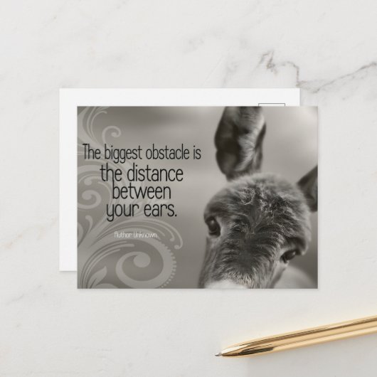 "Het grootste obstakel" Inspirerend quote Briefkaart (Voorkant / Achterkant in situ)