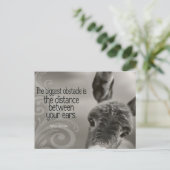 "Het grootste obstakel" Inspirerend quote Briefkaart (Staand voorkant)