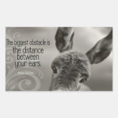 "Het grootste obstakel" Inspirerend quote Rechthoekige Sticker (Voorkant)