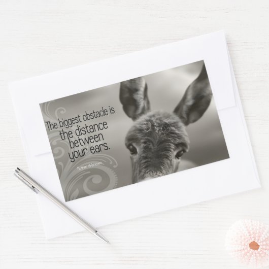 "Het grootste obstakel" Inspirerend quote Rechthoekige Sticker (Envelop)