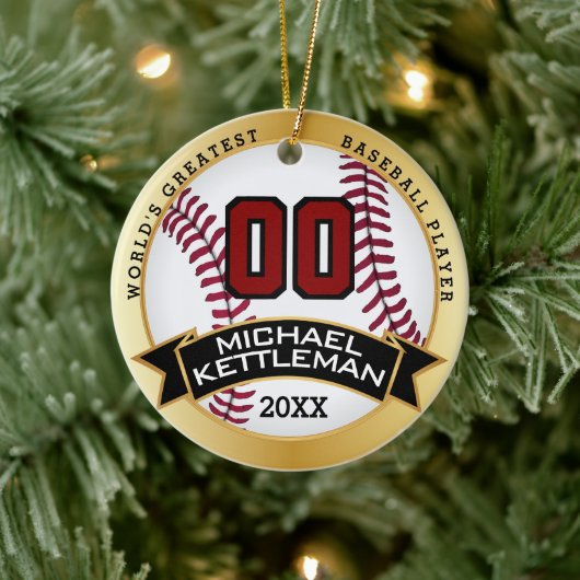 Het grootste Ornament van honkbalspeler ter wereld (Boom)