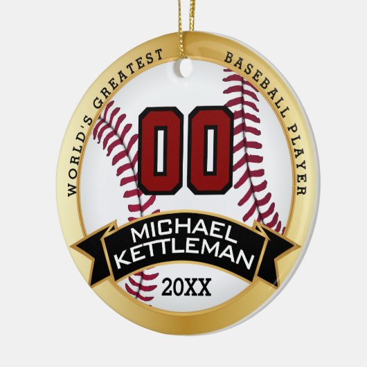 Het grootste Ornament van honkbalspeler ter wereld (Links)