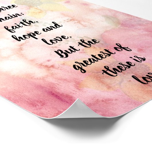 Het grootste van deze is Love Christelijk Poster (Hoek)