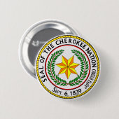Het grootzegel van de Cherokee Nation Oklahoma Ronde Button 5,7 Cm (Voorkant /achterkant)