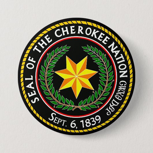 Het grootzegel van de Cherokee Nation Oklahoma Ronde Button 7,6 Cm (Voorkant)
