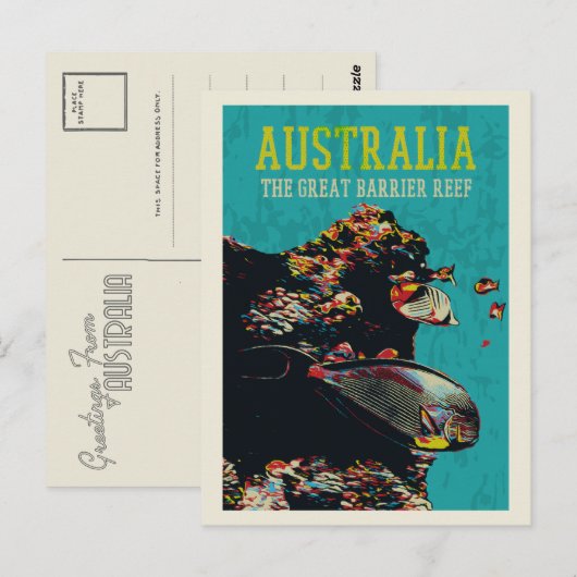 Het grote barrièrerif, Australië Briefkaart (Voorkant / Achterkant)