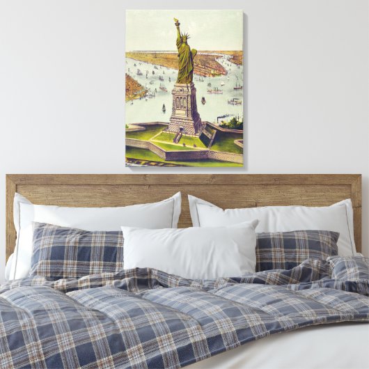 Het grote Bartholdi-beeld, vrijheidsbeeld Canvas Afdruk (Insitu (Slaapkamer))