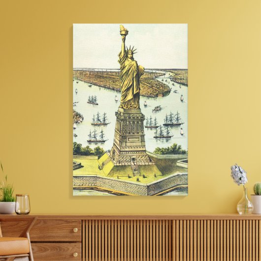 Het grote Bartholdi-beeld, Vrijheidsbeeld Canvas Afdruk (Insitu (Woonkamer))