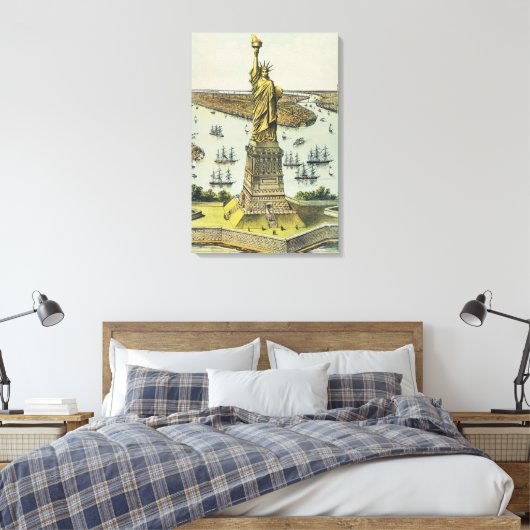 Het grote Bartholdi-beeld, Vrijheidsbeeld Canvas Afdruk (Insitu (Slaapkamer))