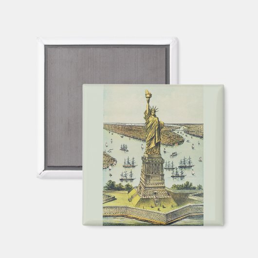 Het grote Bartholdi-beeld, vrijheidsbeeld Magneet (Voorkant / Achterkant)