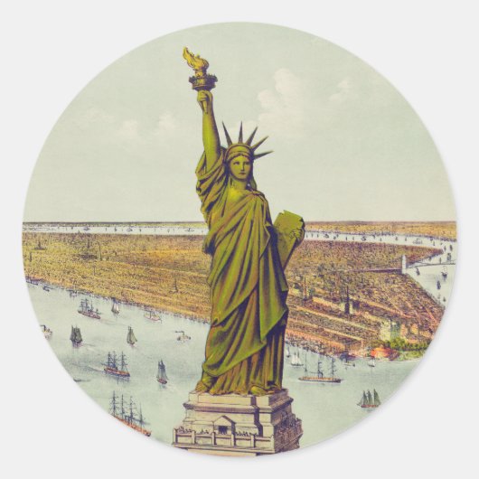 Het grote Bartholdi-beeld, Vrijheidsbeeld Ronde Sticker (Voorkant)