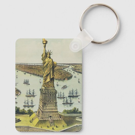 Het grote Bartholdi-beeld, vrijheidsbeeld Sleutelhanger (Achterkant)