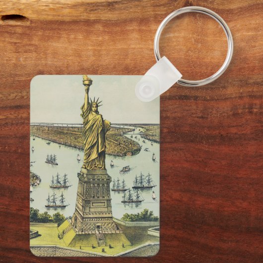 Het grote Bartholdi-beeld, vrijheidsbeeld Sleutelhanger (Achterkant)