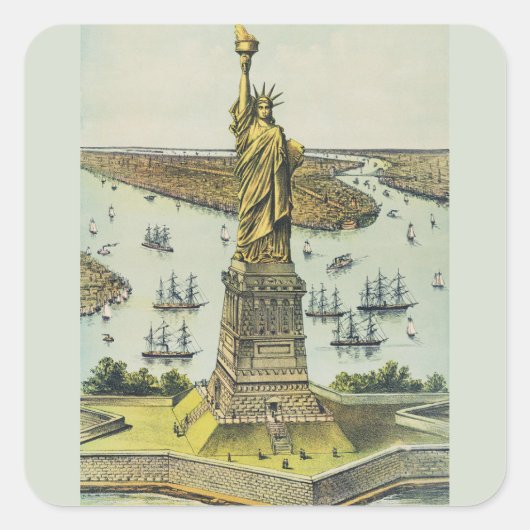 Het grote Bartholdi-beeld, Vrijheidsbeeld Vierkante Sticker (Voorkant)