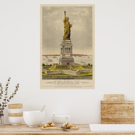 Het Grote Bartholdi-Vrijheidsbeeld Poster (Keuken)
