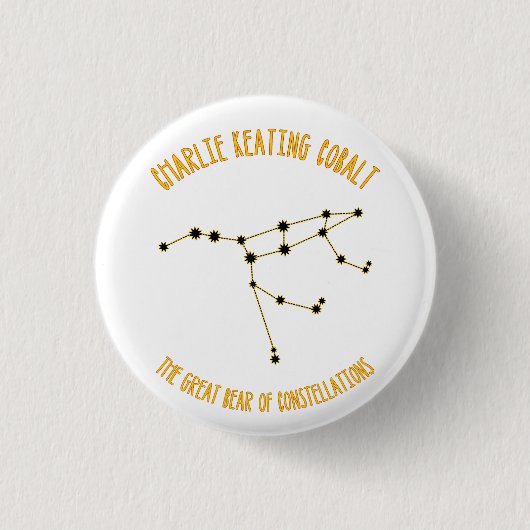 Het Grote Beer Ronde Button 3,2 Cm (Voorkant)