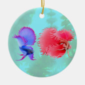 Het grote Betta Splendens strijden tegen vissiervi Keramisch Ornament (Voorkant)