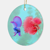 Het grote Betta Splendens strijden tegen vissiervi Keramisch Ornament (Links)