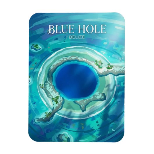 Het Grote Blauwe Gat Belize Magneet (Verticaal)