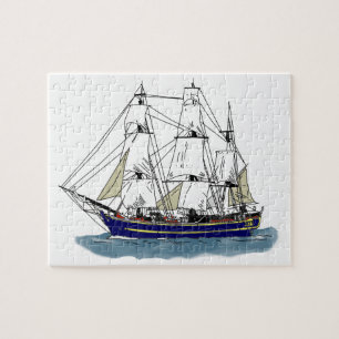 Het grote blauwe - hoge schip legpuzzel
