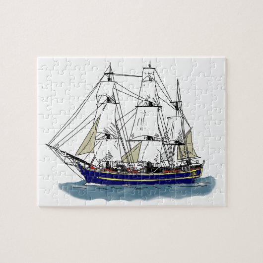 Het grote blauwe - hoge schip legpuzzel (Horizontaal)