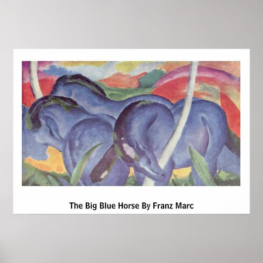 Het grote blauwe paard van Franz Marc Poster (Voorkant)